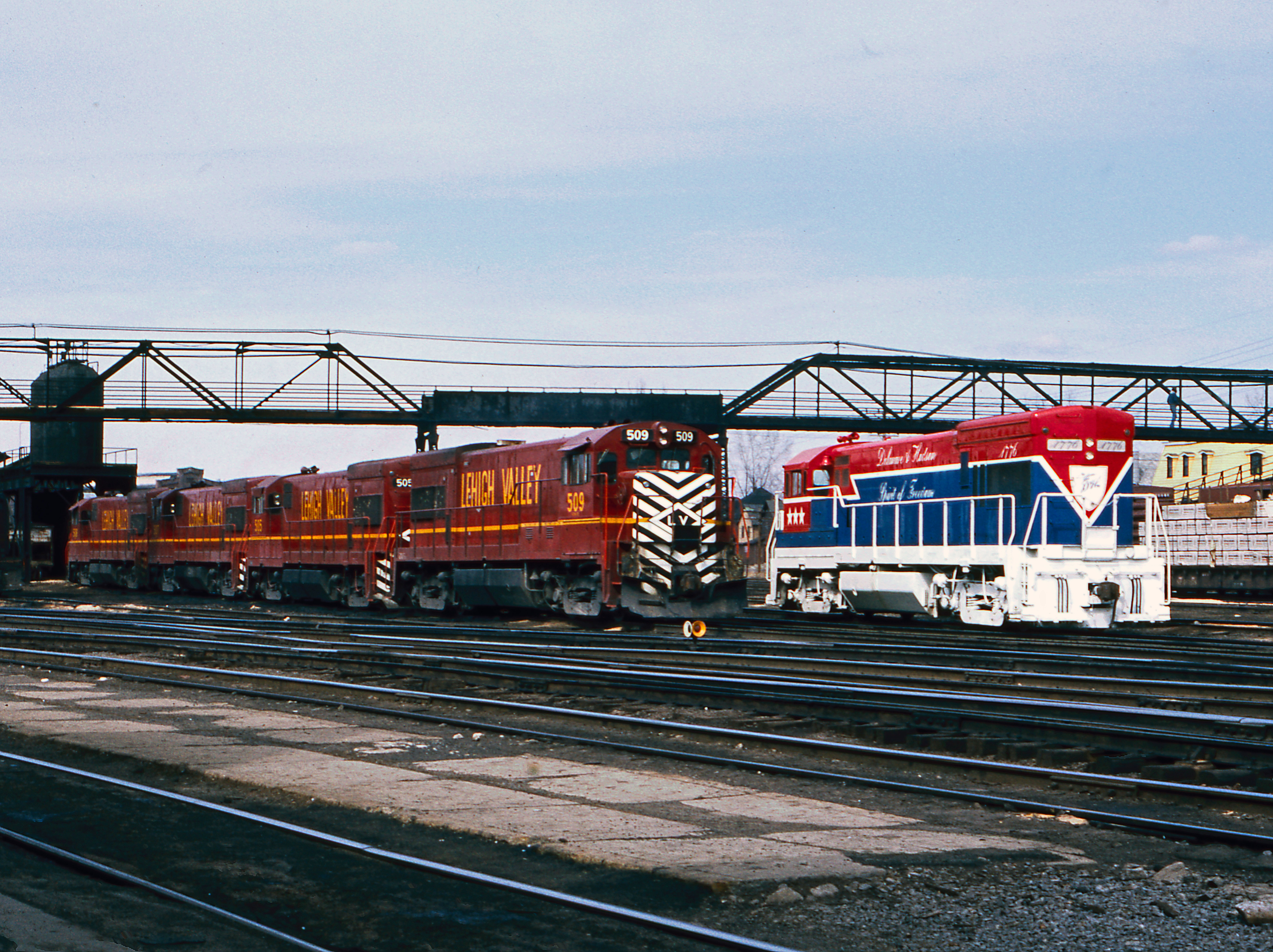 April 10, 1975 D&H 1776 after delivering OFX-1 to the at LV yard in Sayre, Pa.