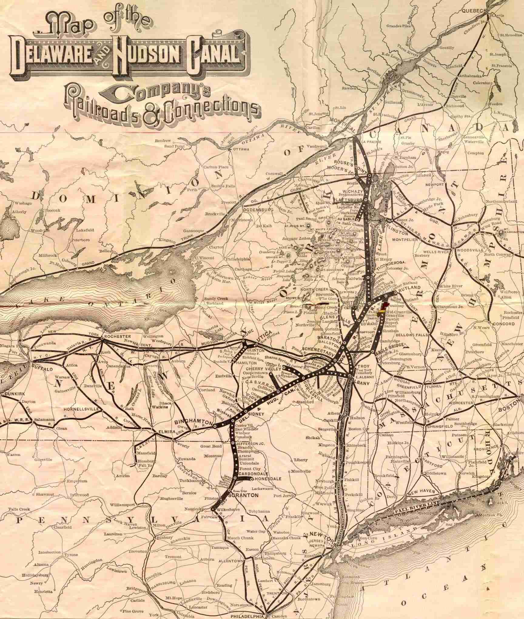 D&H System Map from 1886